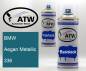 Preview: BMW, Aegan Metallic, 336: 400ml Sprühdose + 400ml Klarlack - Set, von ATW Autoteile West.